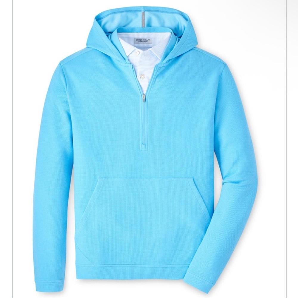 Peter Millar Sky Blue Waffle Knit Pullover